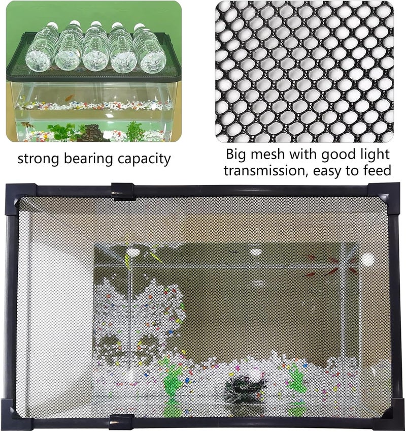 RODENET Magnetic Fish Tank Cover Net Aquarium Lid Mesh Top Hood Cut to Any Size Ventilation Transparency Anti-Jumping Aquarium Cover (39"X19") - Image 5